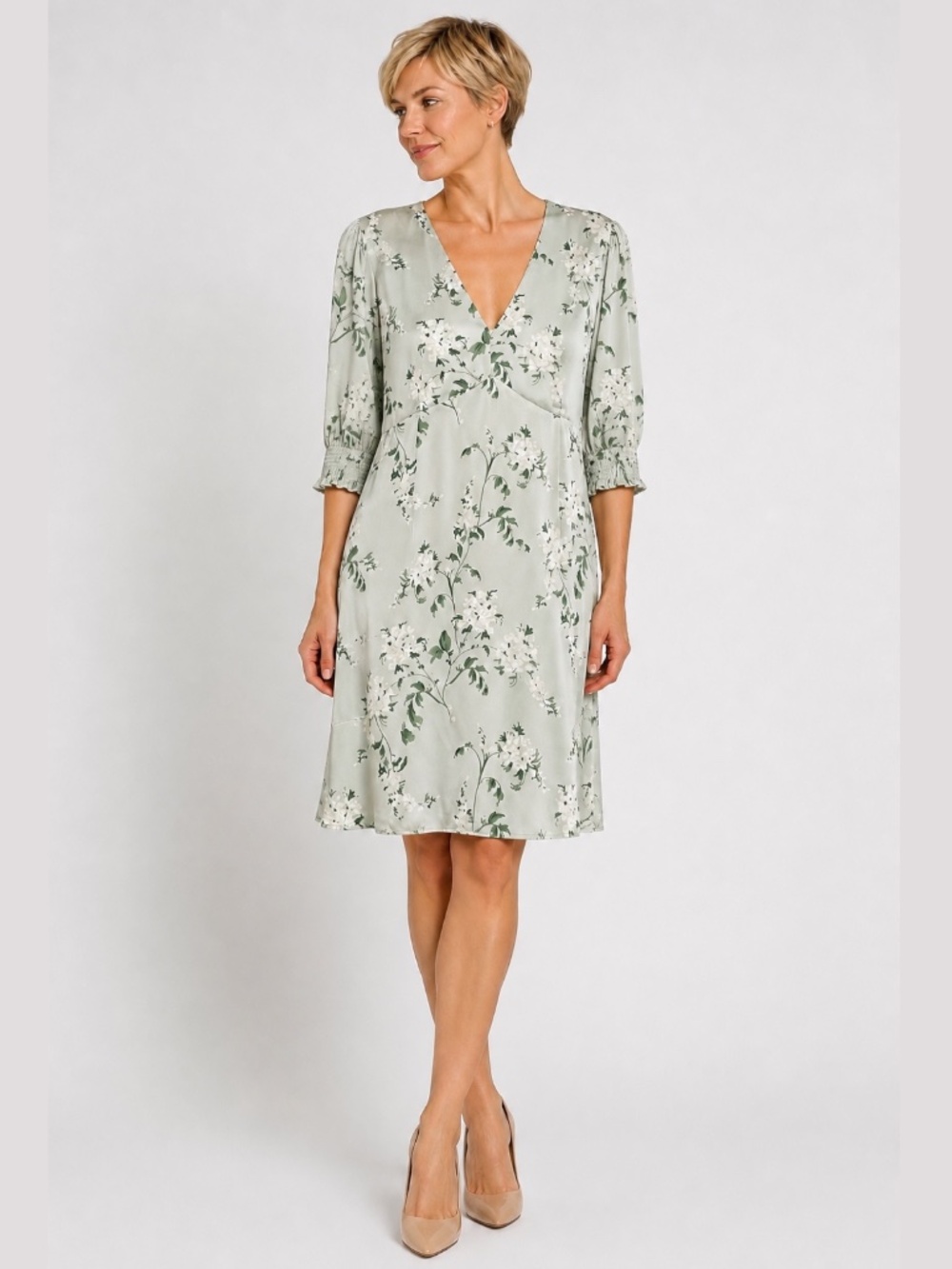 QUINCE Silk Dress 1/2 Sleeves Hidden Side Zip Close Body Fully Lined Sz L